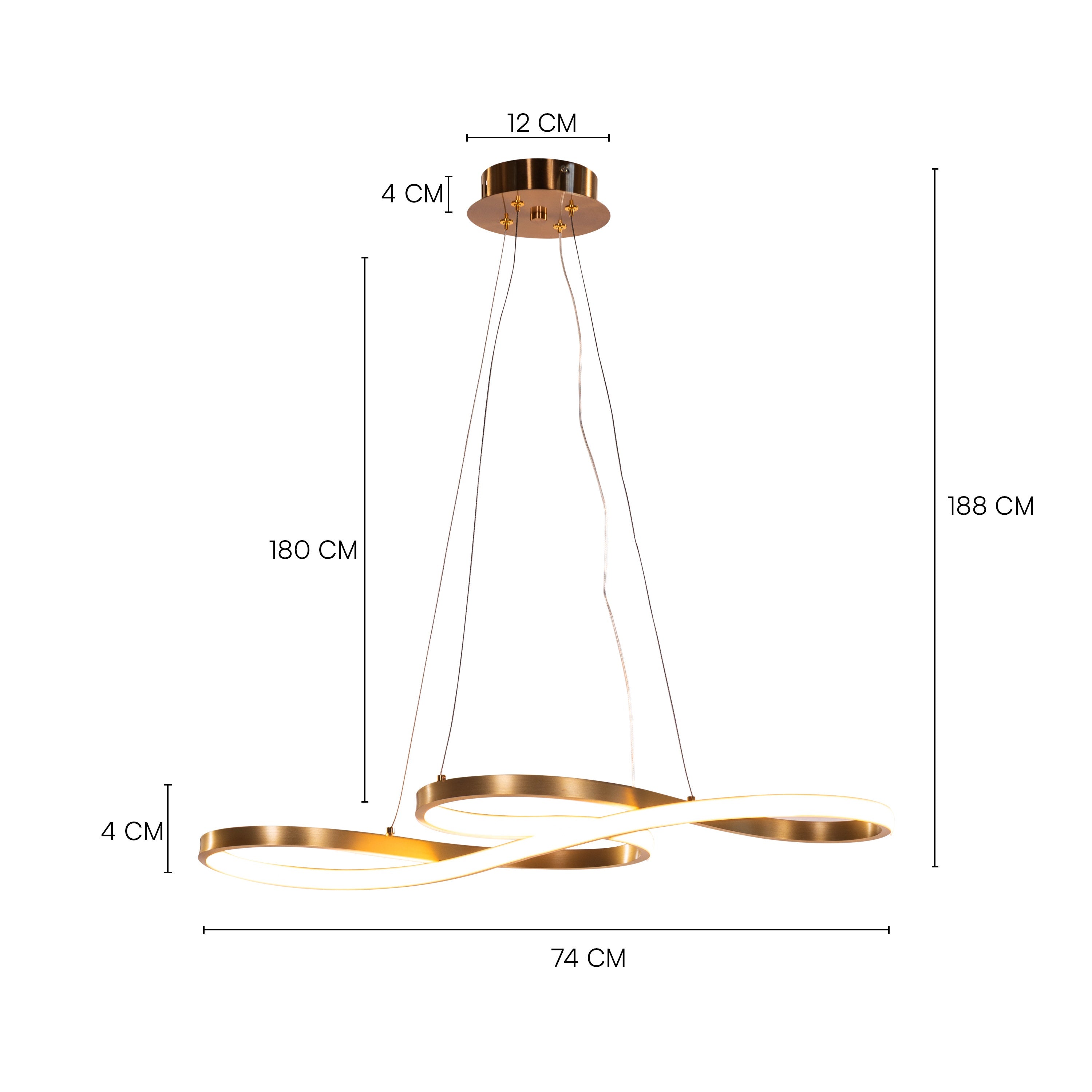 Dive Right In (Medium, Gold, Dimmable LED with Remote Control) Chandelier
