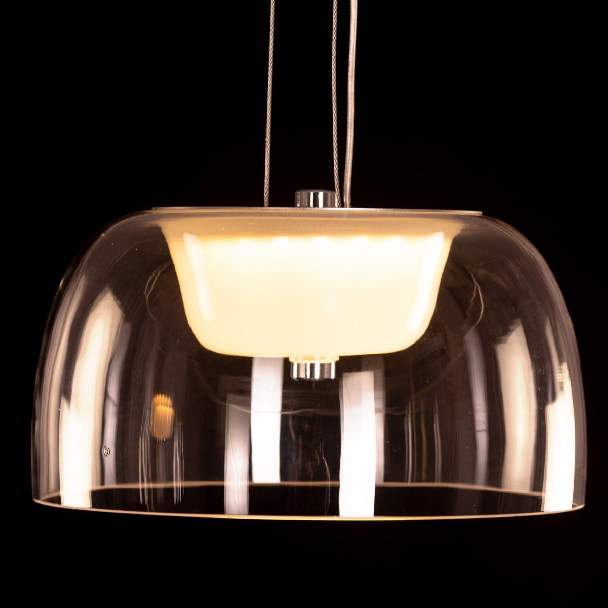 Love Spell (Medium, Chrome, Dimmable LED with Remote Control) Glass Chandelier