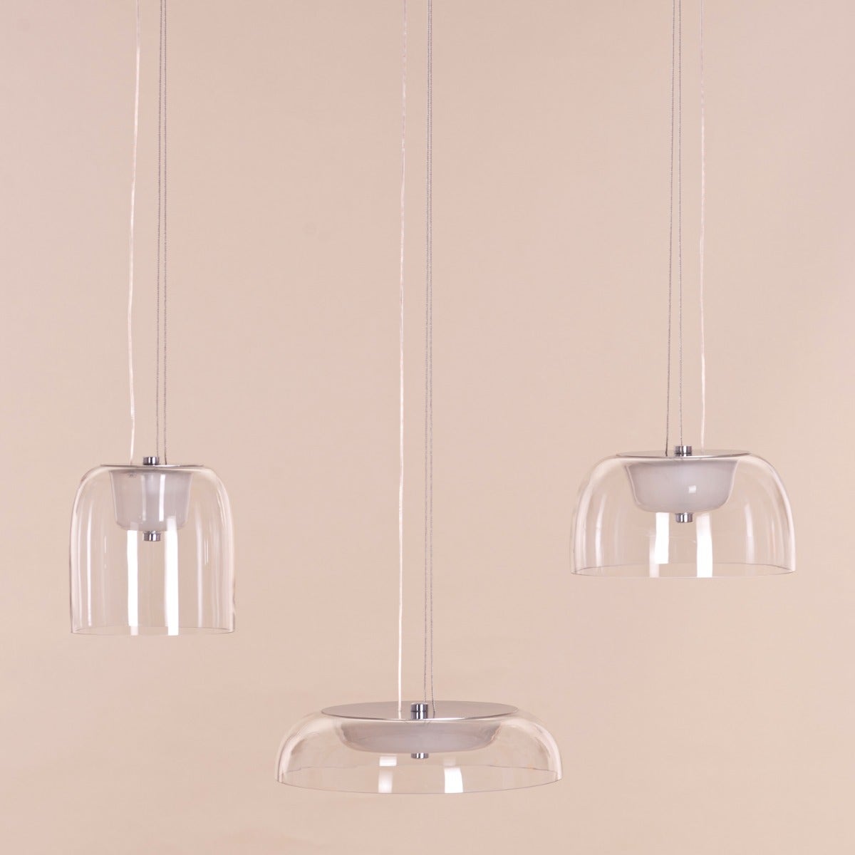 Love Spell (Medium, Chrome, Dimmable LED with Remote Control) Glass Chandelier