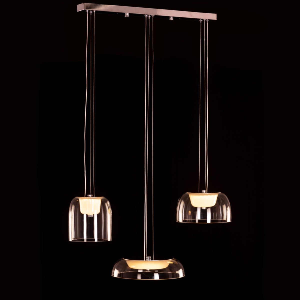 Love Spell (Medium, Chrome, Dimmable LED with Remote Control) Glass Chandelier