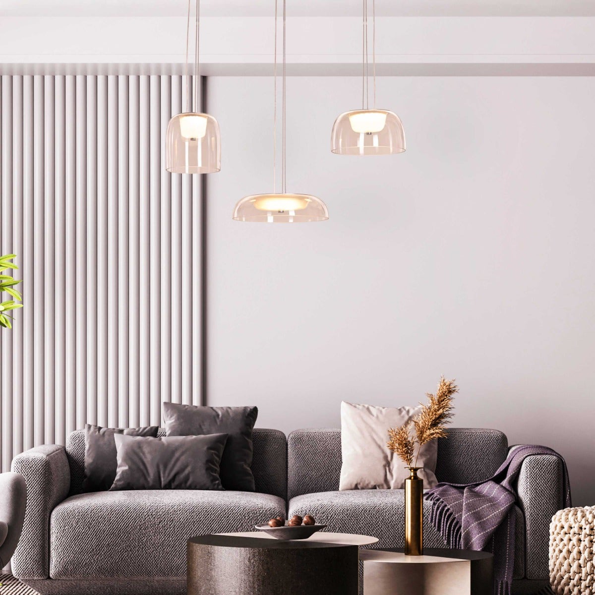 Love Spell (Medium, Chrome, Dimmable LED with Remote Control) Glass Chandelier