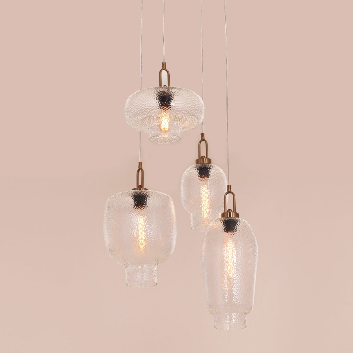 Take Me Traveling (Small, Gold) Glass Chandelier