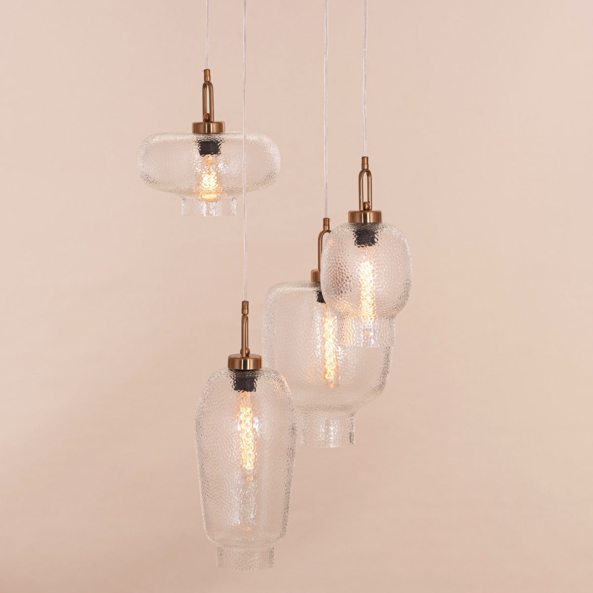 Take Me Traveling (Small, Gold) Glass Chandelier