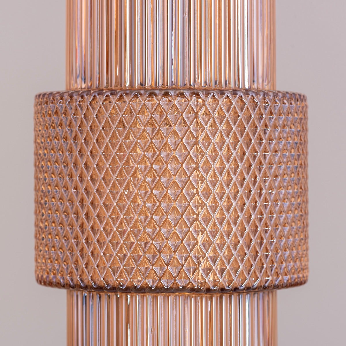 Drive To Mexico (Amber) Textured Glass Pendant Light