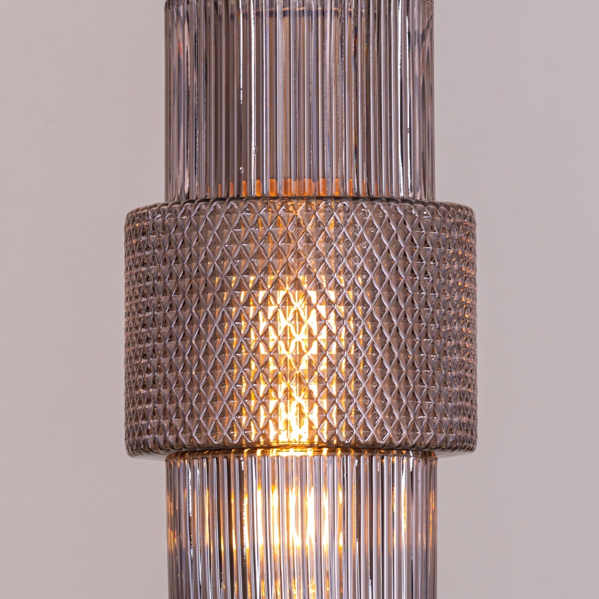 Drive To Mexico (Smokey Grey) Textured Glass Pendant Light