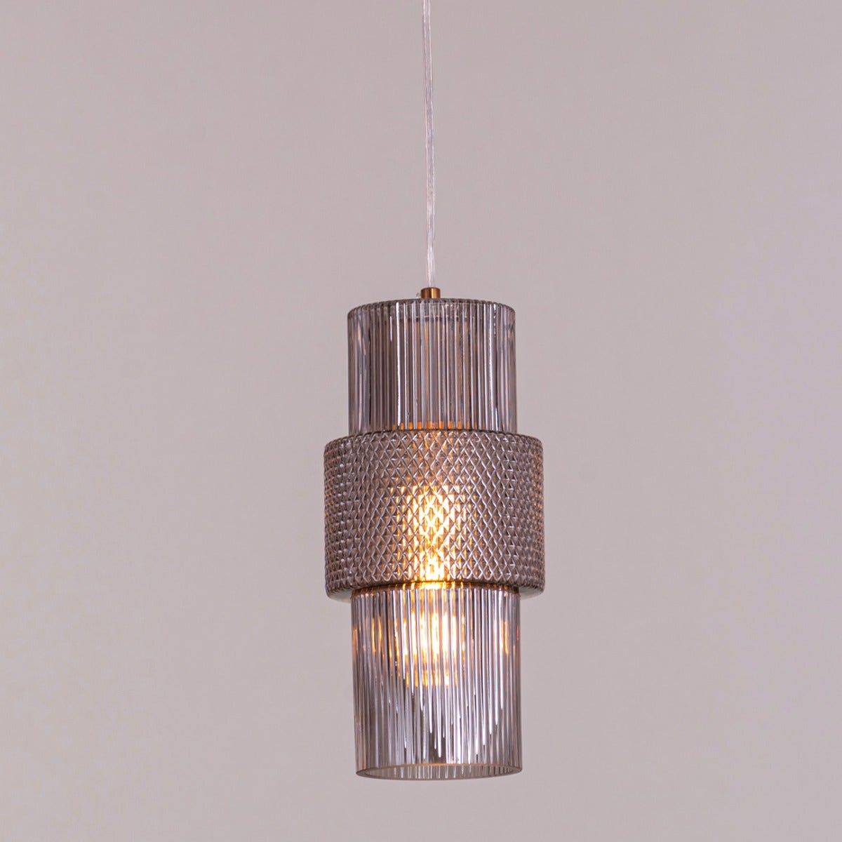Drive To Mexico (Smokey Grey) Textured Glass Pendant Light