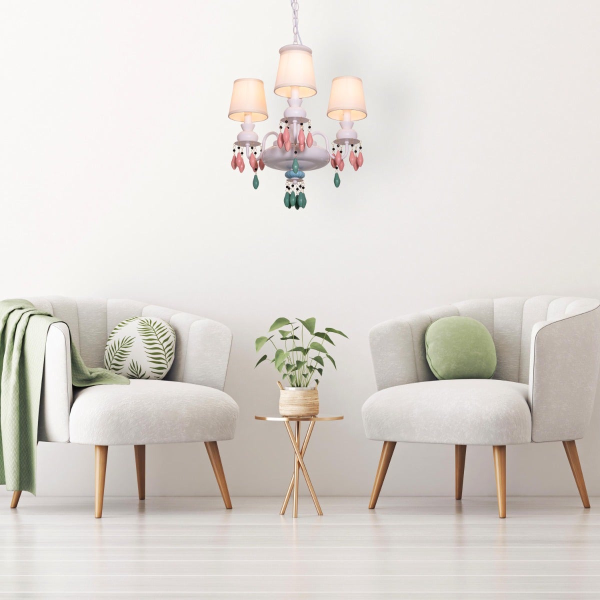 Faraway Tree (Small, White) Ceramic Chandelier