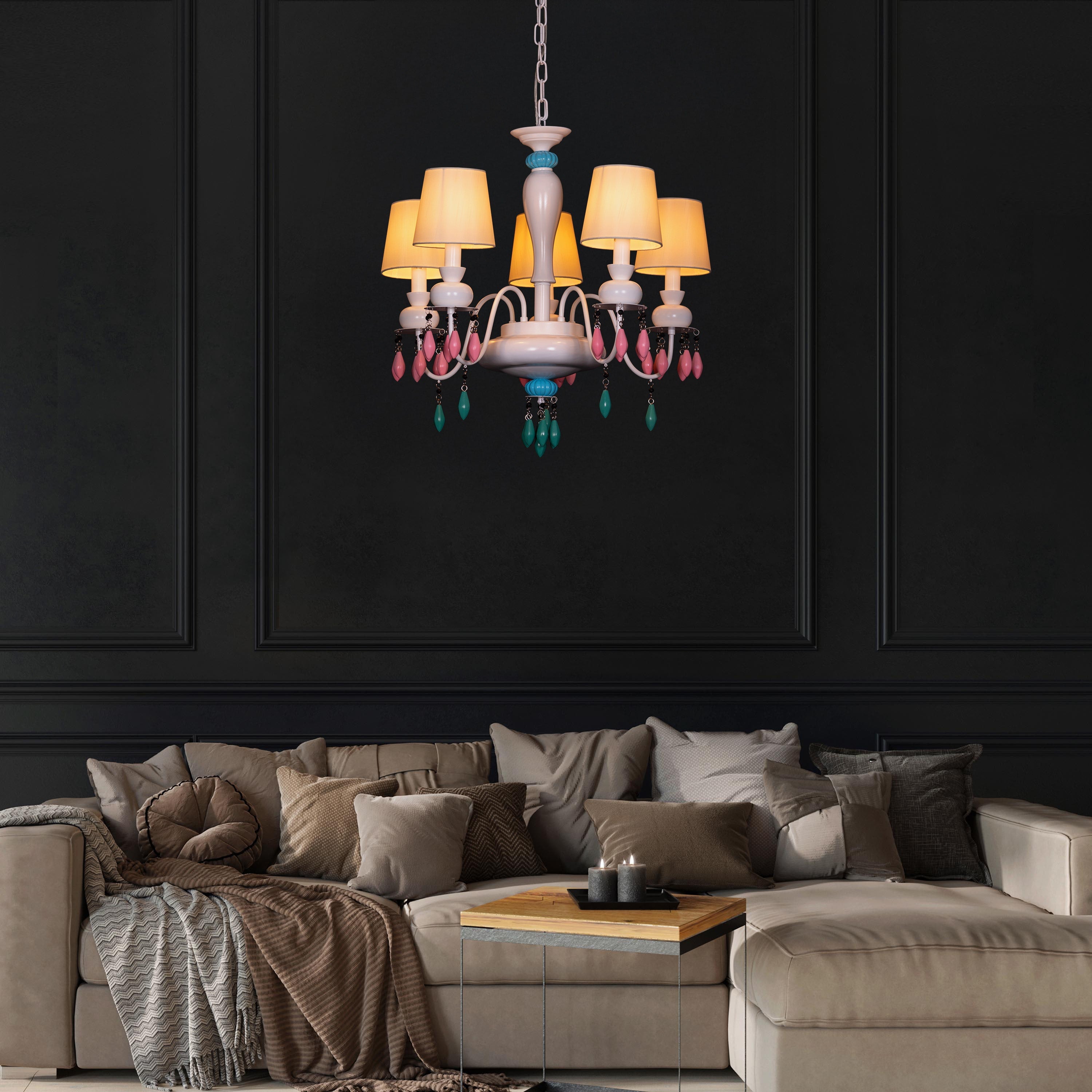 Faraway Tree (Medium, White) Ceramic Chandelier