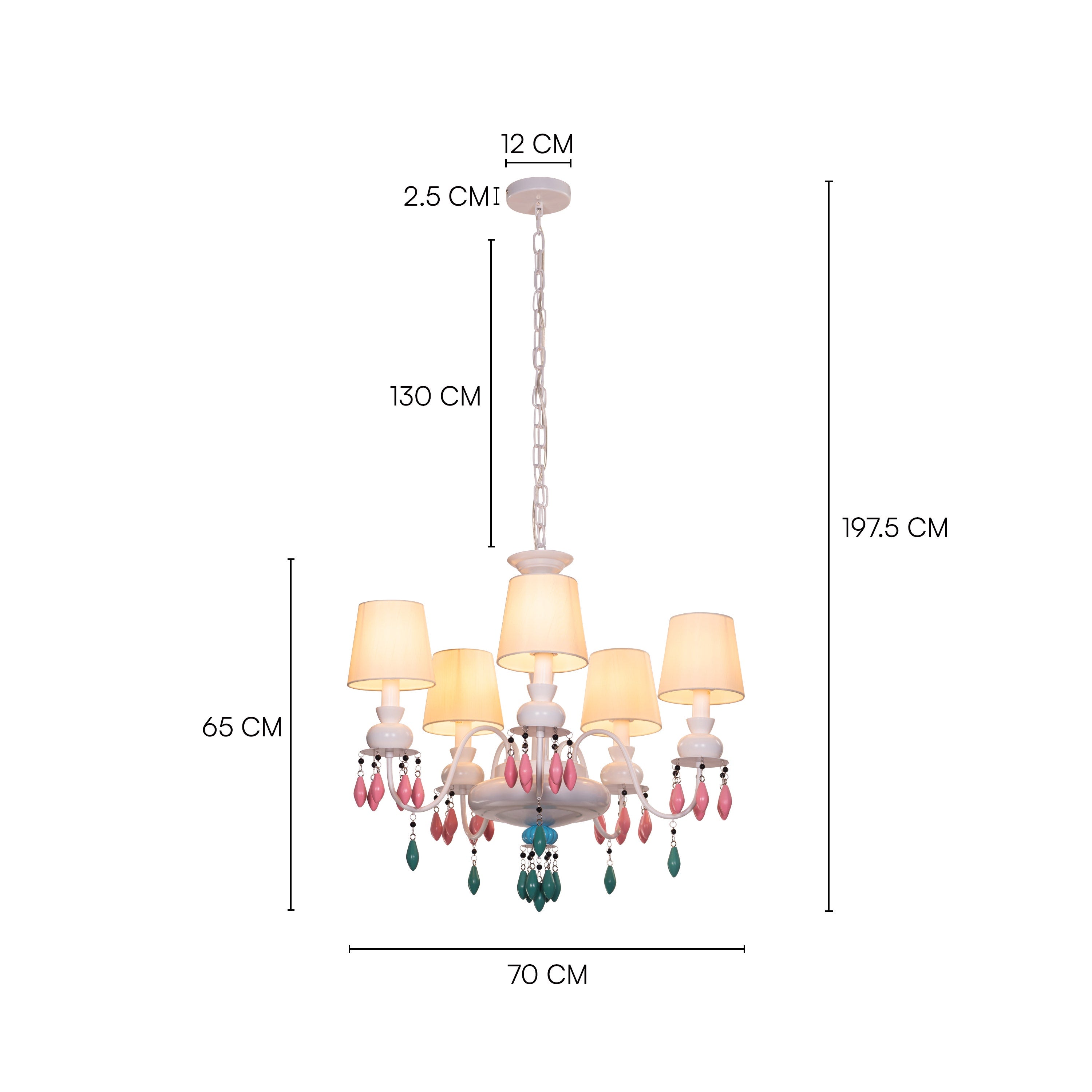 Faraway Tree (Medium, White) Ceramic Chandelier