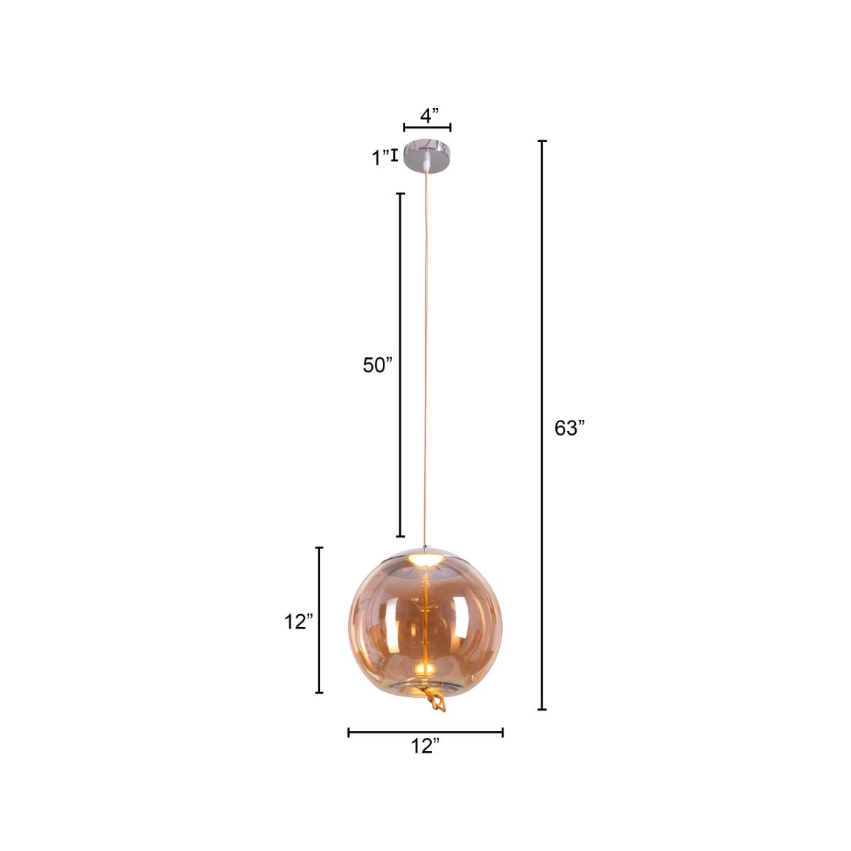 Motivation (Amber, Built-In LED) Glass Pendant Light