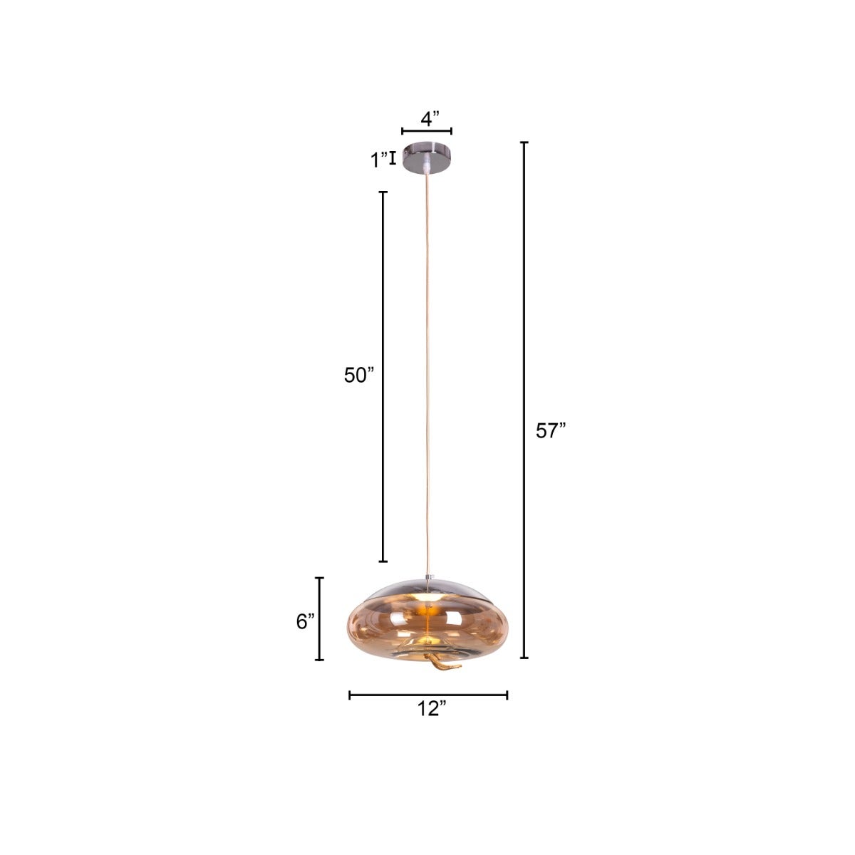 Change To Grow (Amber, Built-In LED) Glass Pendant Light