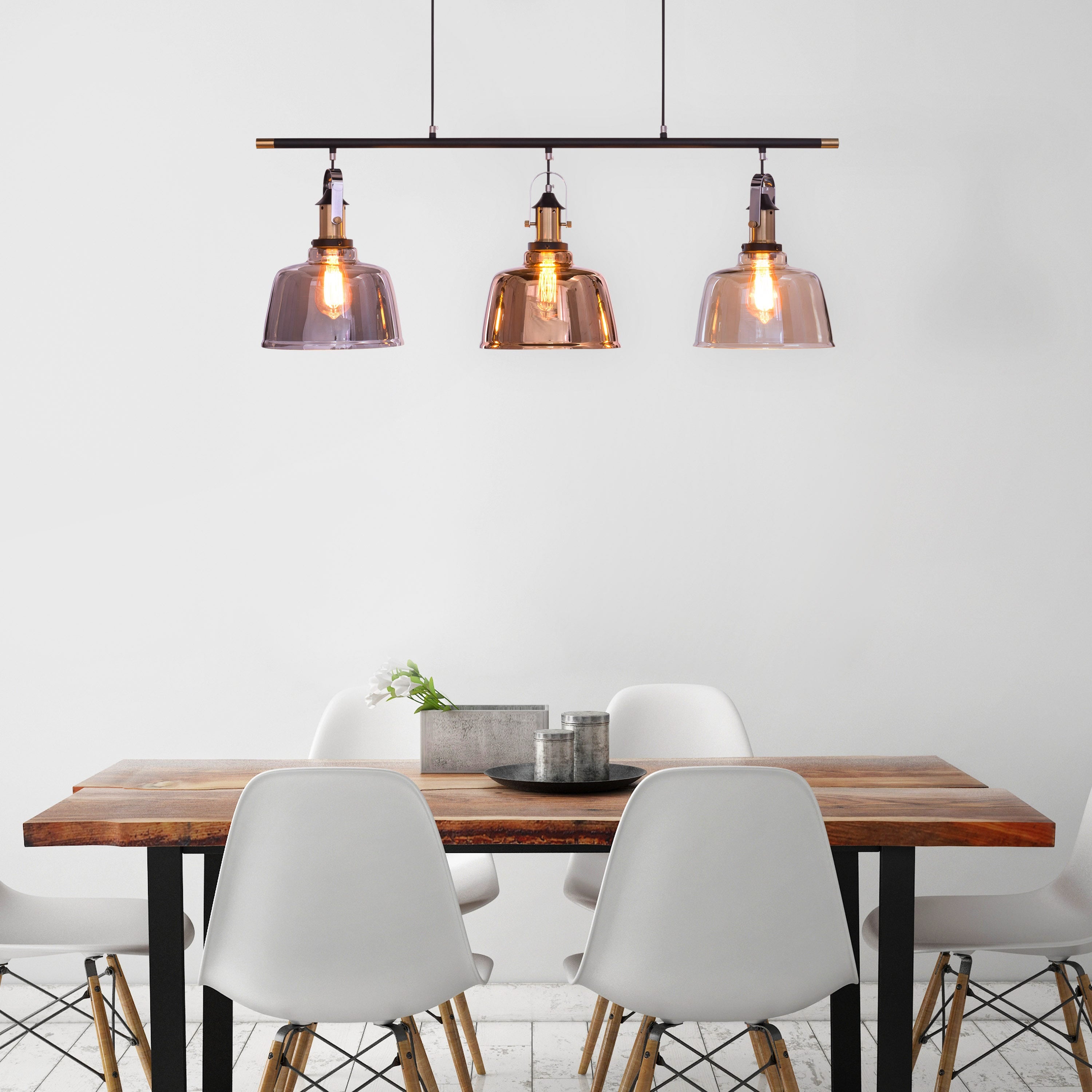 Royal Tea (Smokey Grey, Copper, Amber) Glass Chandelier