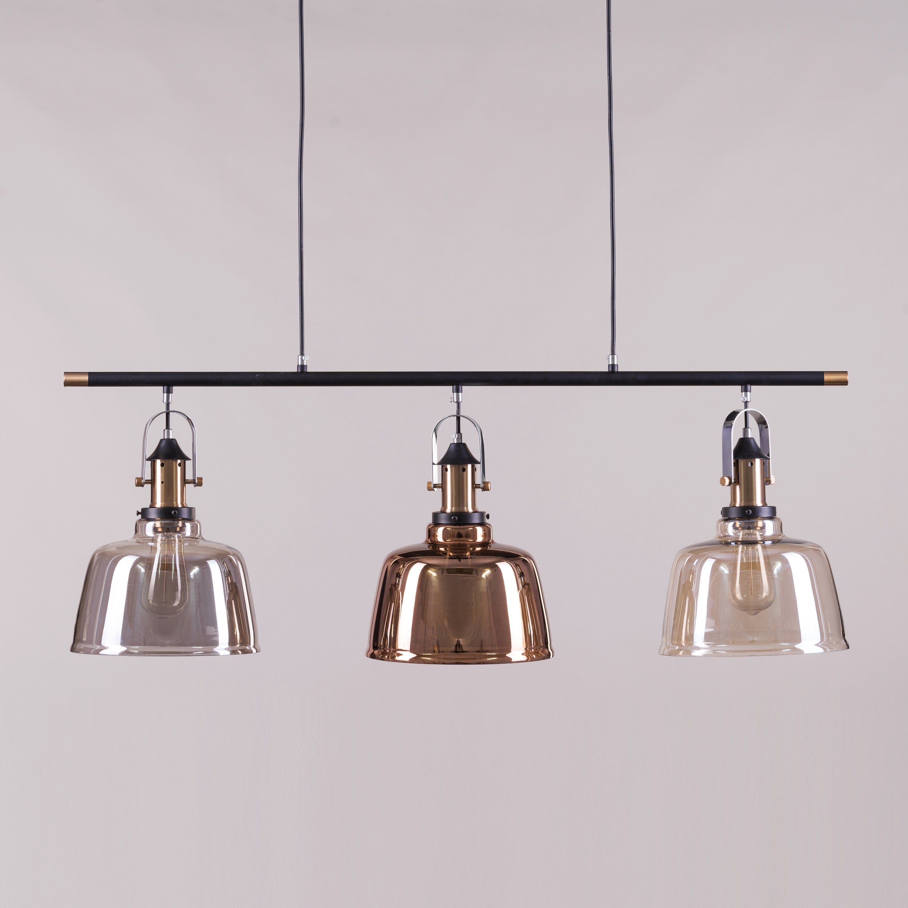 Royal Tea (Smokey Grey, Copper, Amber) Glass Chandelier