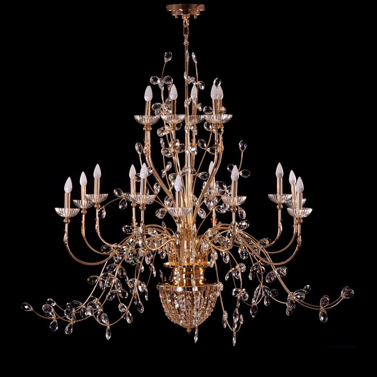 Juliet To Your Romeo (Large, Gold) Crystal Chandelier