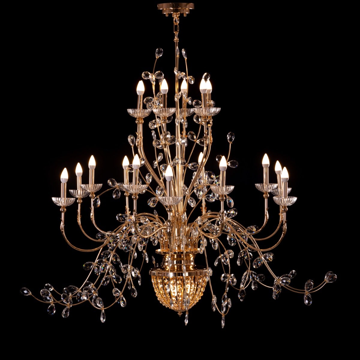 Juliet To Your Romeo (Large, Gold) Crystal Chandelier