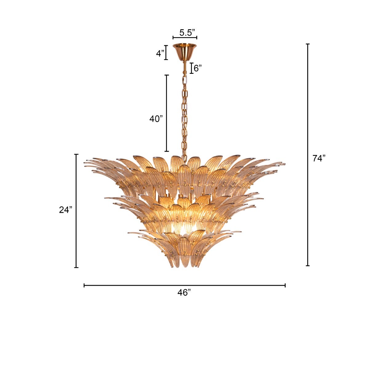 Land This Plane (Large, Gold) Glass Chandelier