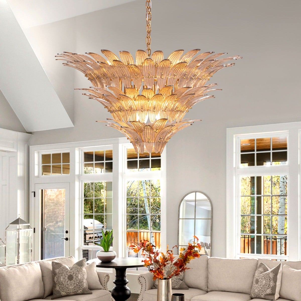 Land This Plane (Large, Gold) Glass Chandelier