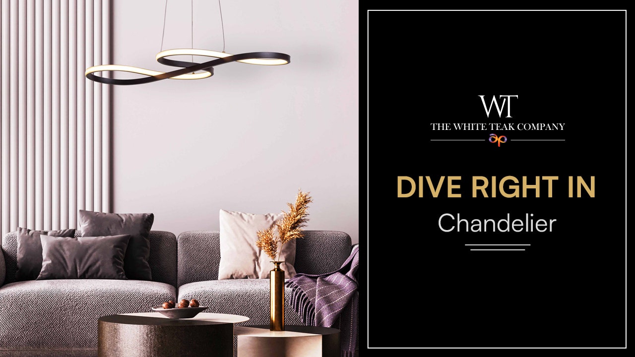 Dive Right In (Medium, Black, Dimmable LED with Remote Control) Chandelier