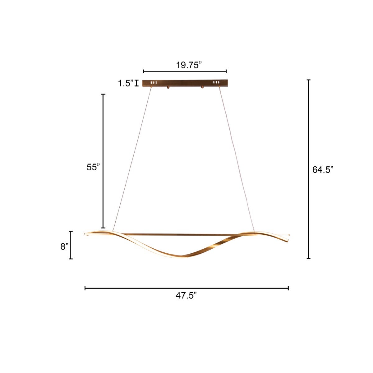 Cheat Sheet (Large, Gold, Dimmable LED with Remote Control) Chandelier
