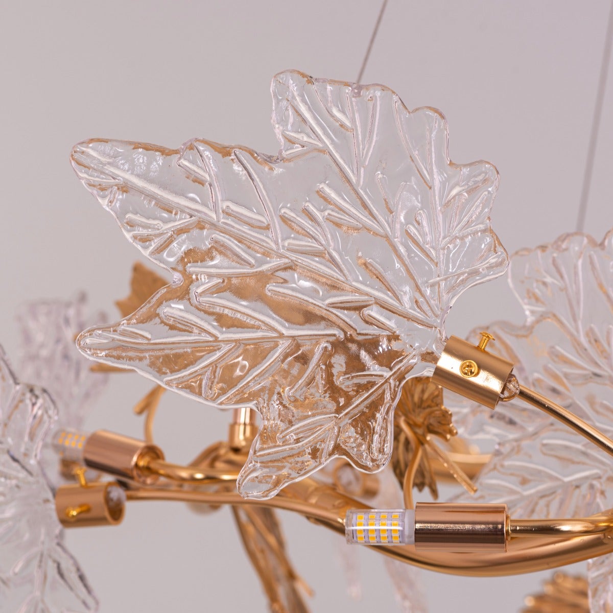 Falling For Flowers (Large, Gold) 1-Layer Tree Branch Crystal Chandelier