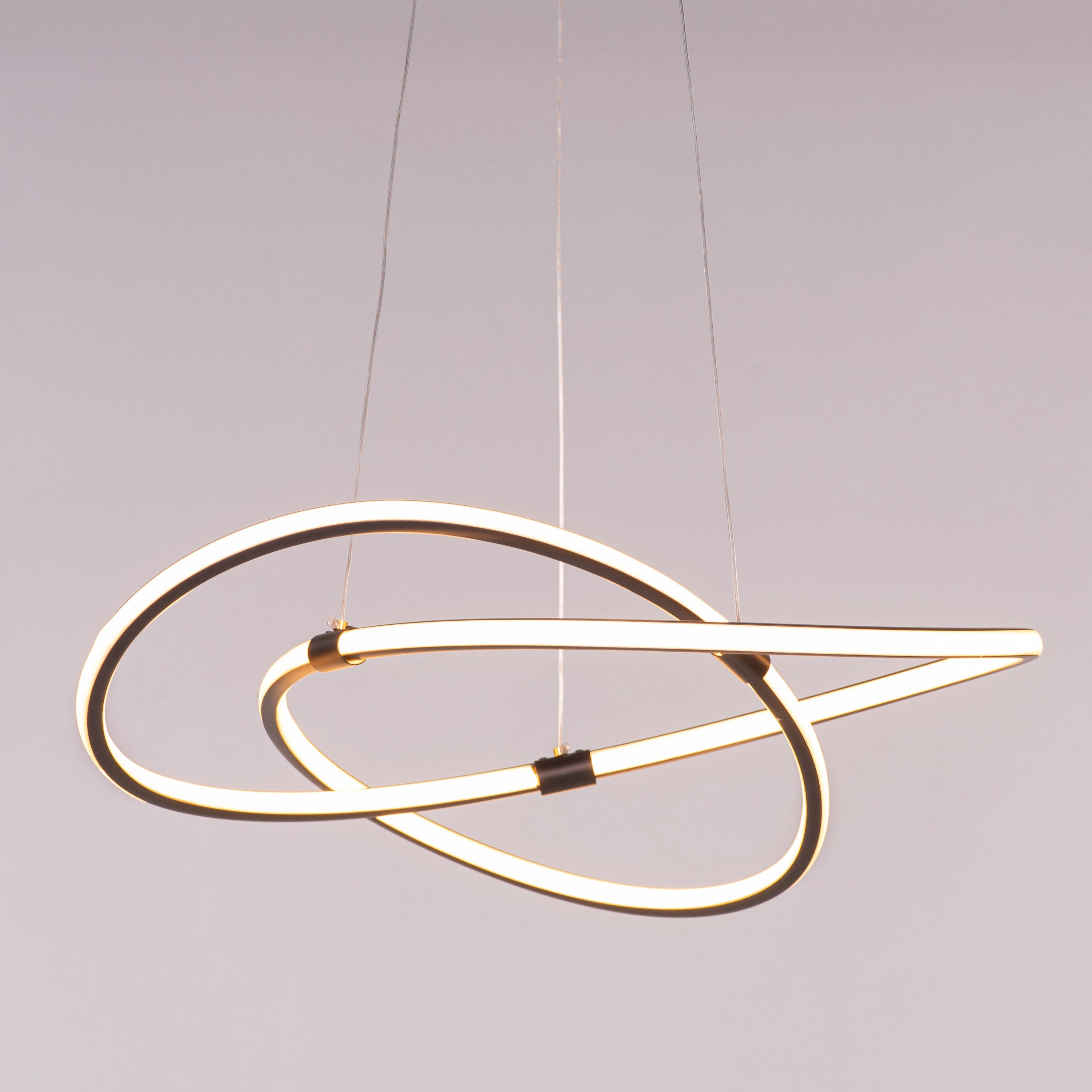 Twist Of Fate (Medium, Black, 3 Color Dimmable LED with Remote Control) Chandelier