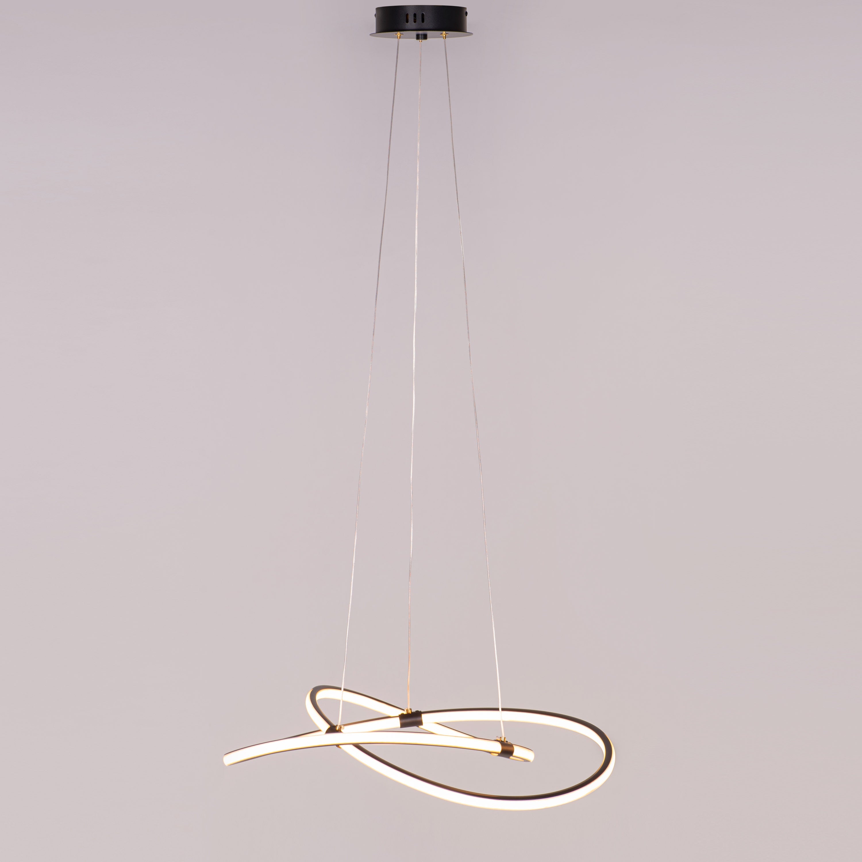 Twist Of Fate (Medium, Black, 3 Color Dimmable LED with Remote Control) Chandelier