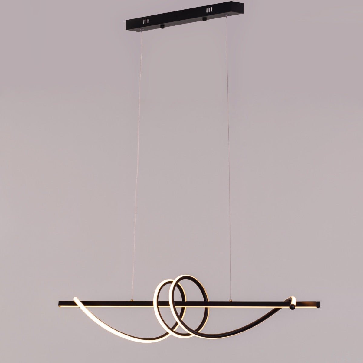 Up In The Air (Large, Black, 3 Color Dimmable LED with Remote Control) Chandelier