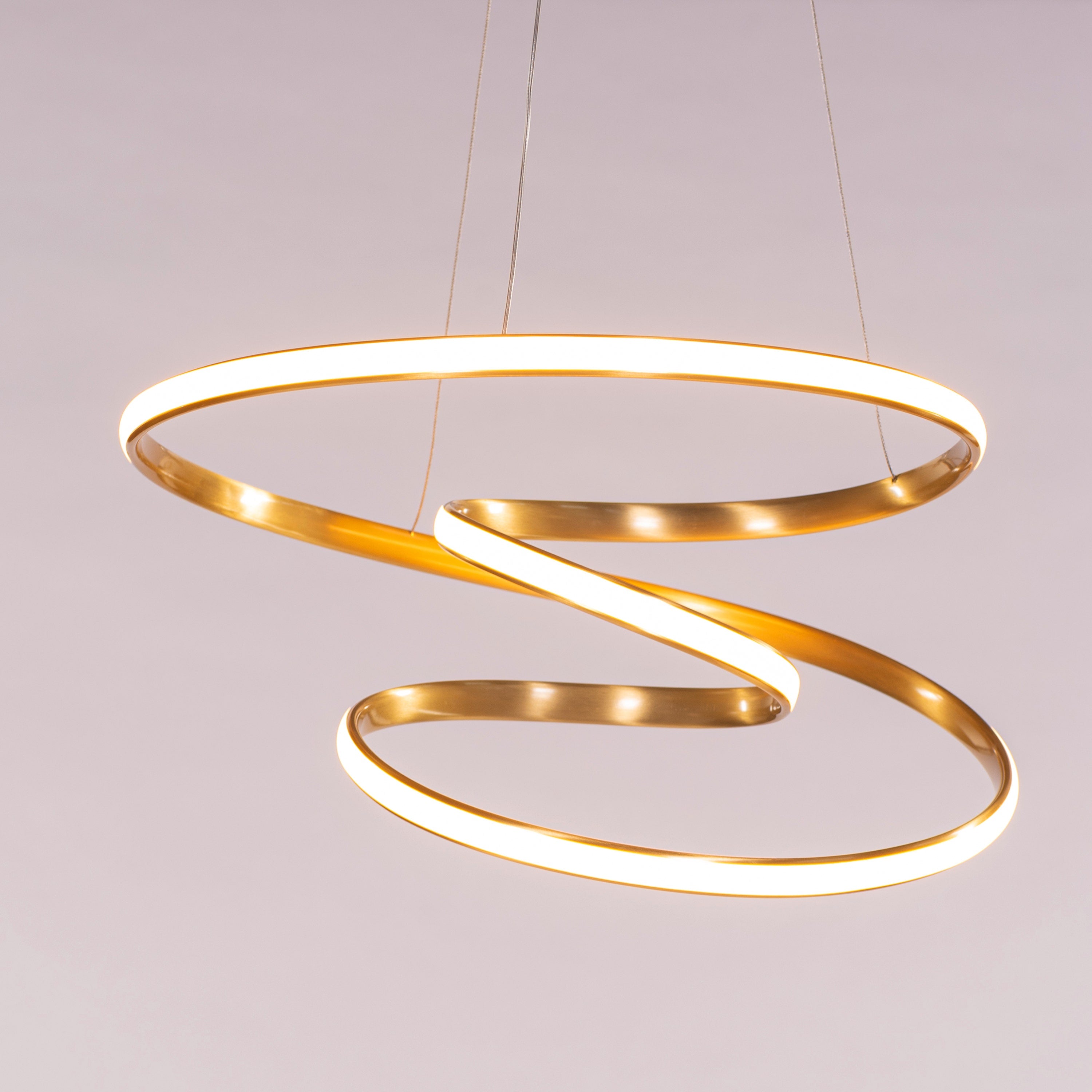 Sleepover (Gold, 3 Color Dimmable LED with Remote Control) Chandelier