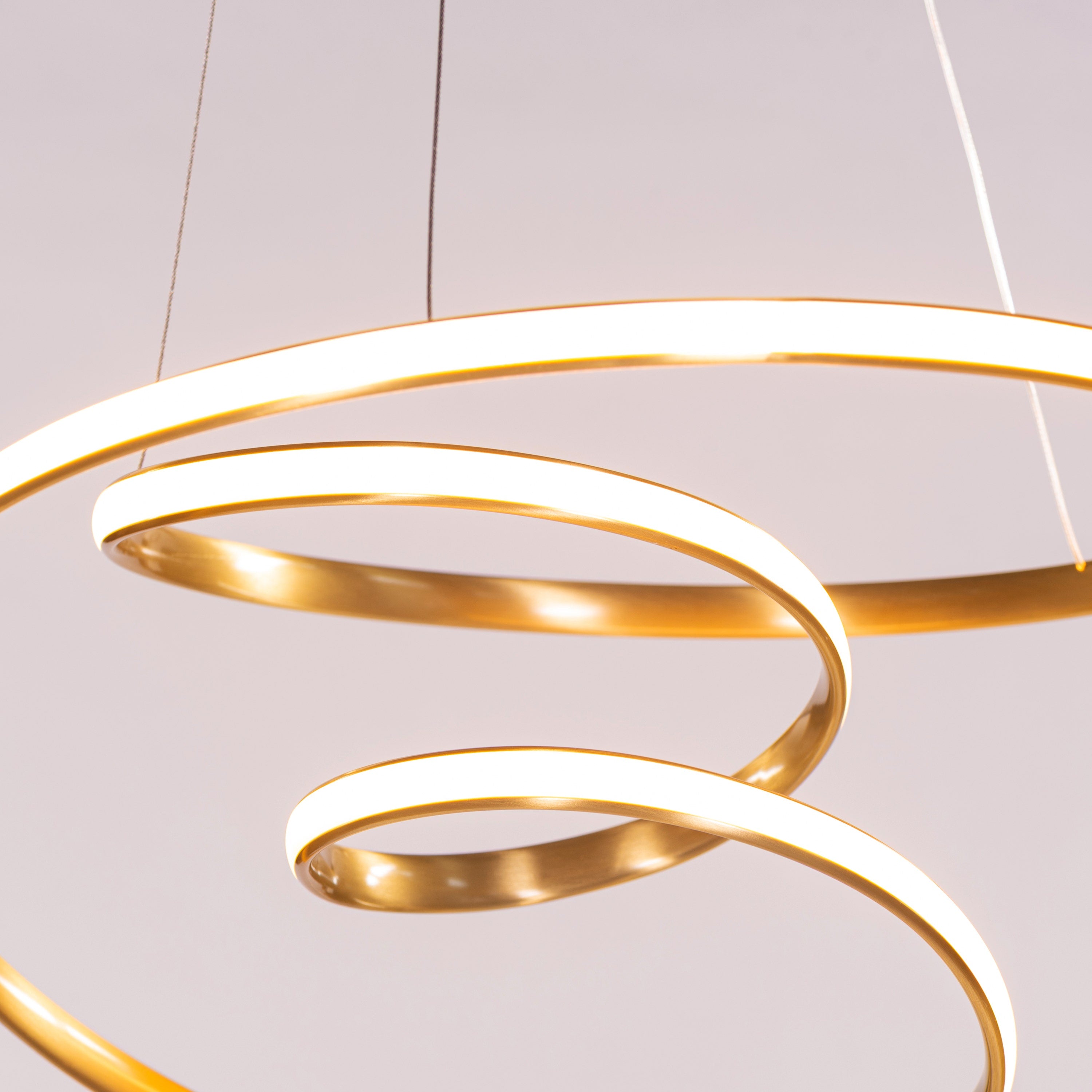 Sleepover (Gold, 3 Color Dimmable LED with Remote Control) Chandelier