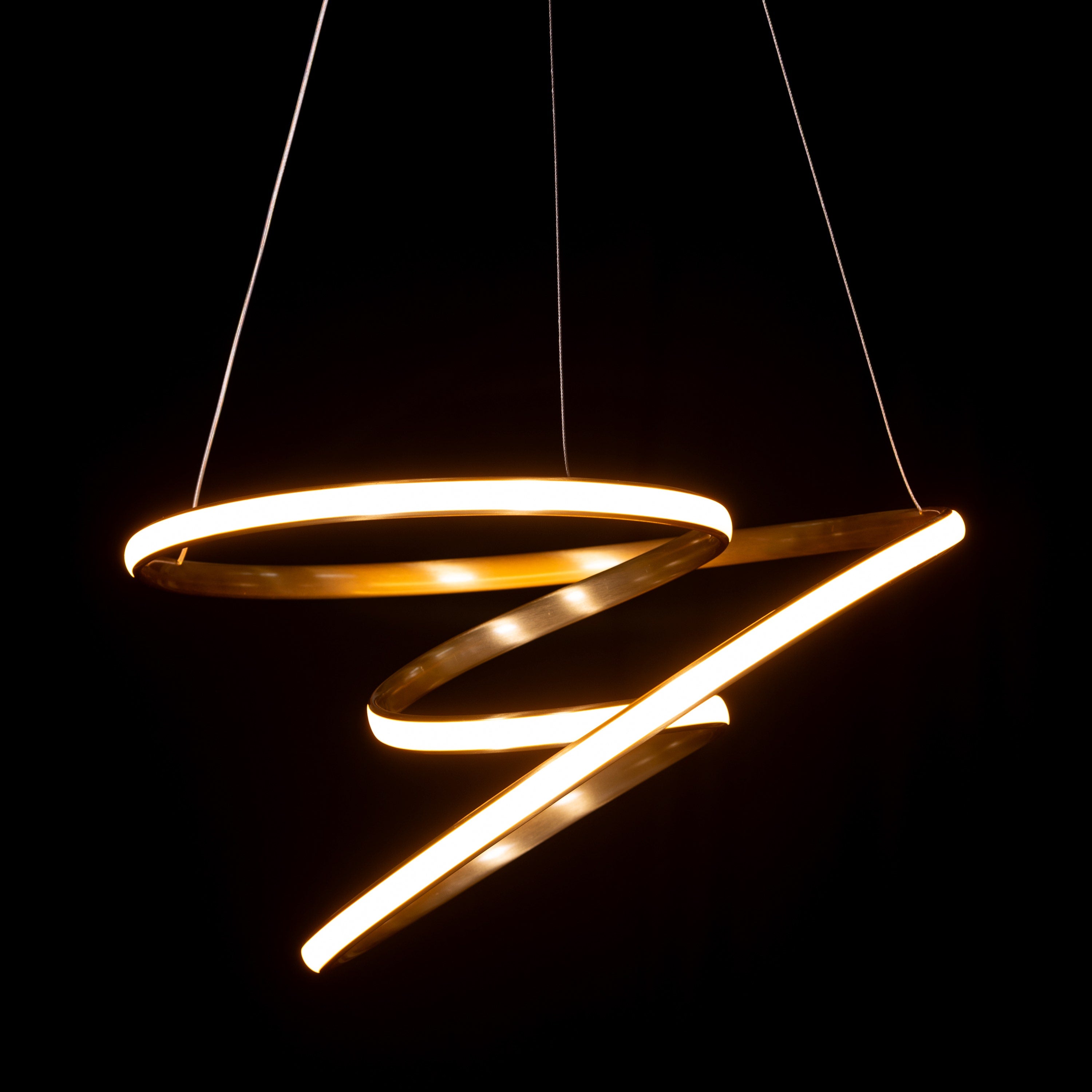 Sleepover (Gold, 3 Color Dimmable LED with Remote Control) Chandelier