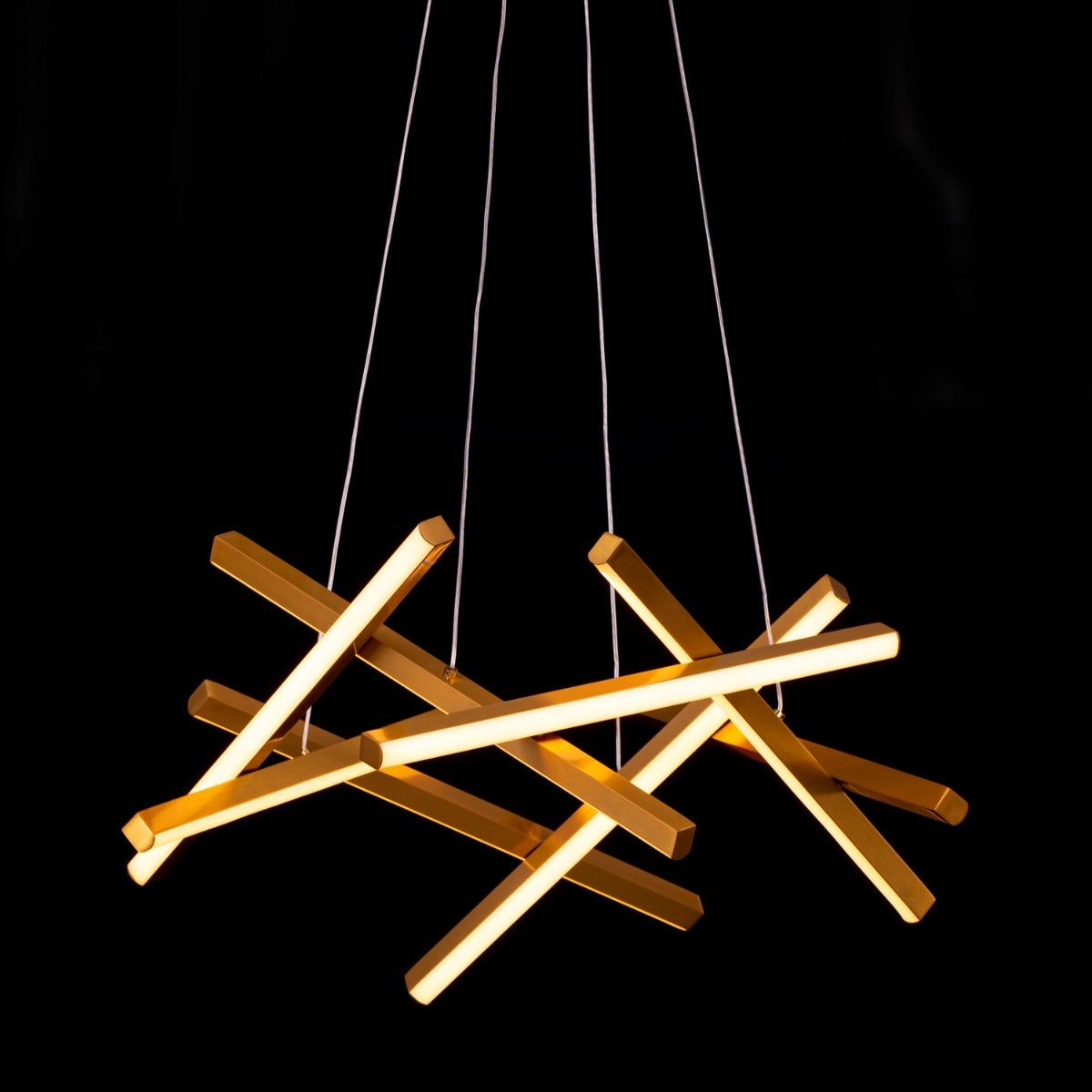 Run The World (Gold, 3 Color Dimmable LED with Remote Control) Chandelier