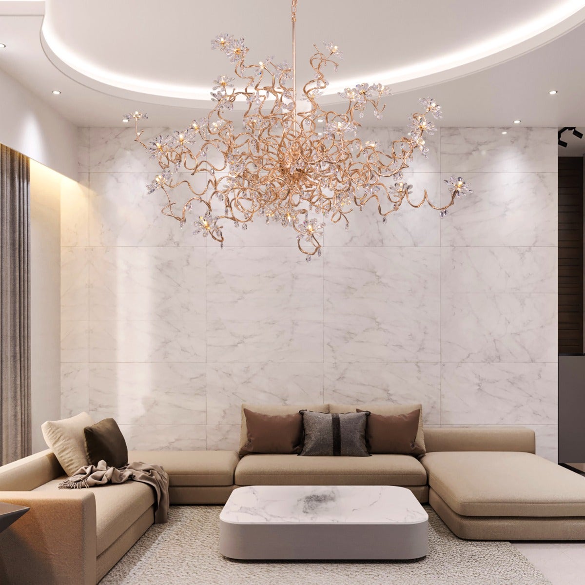 Control The Trolls (Large, Gold) Crystal Chandelier