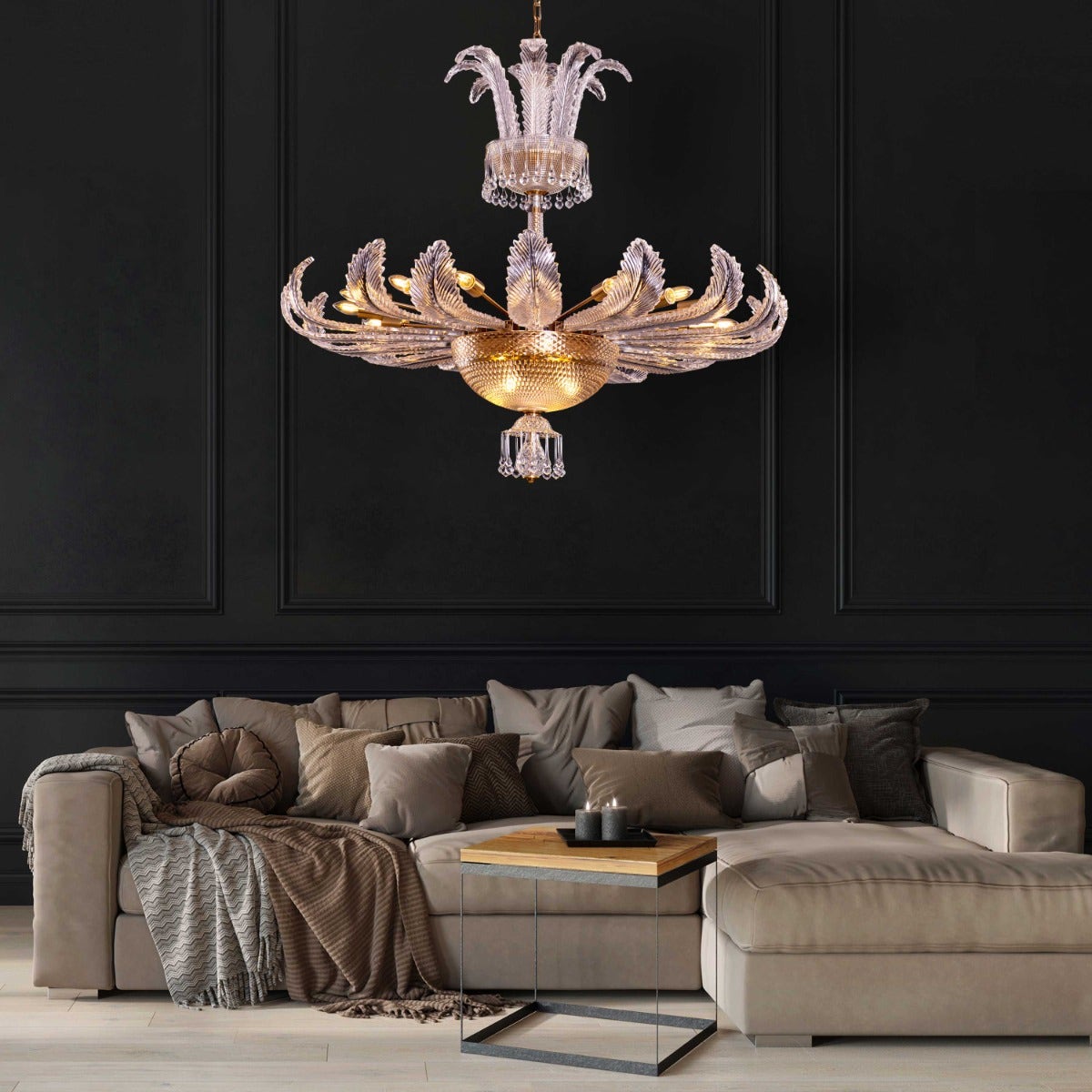 Wine Of Kings (Large, Gold) Crystal Chandelier