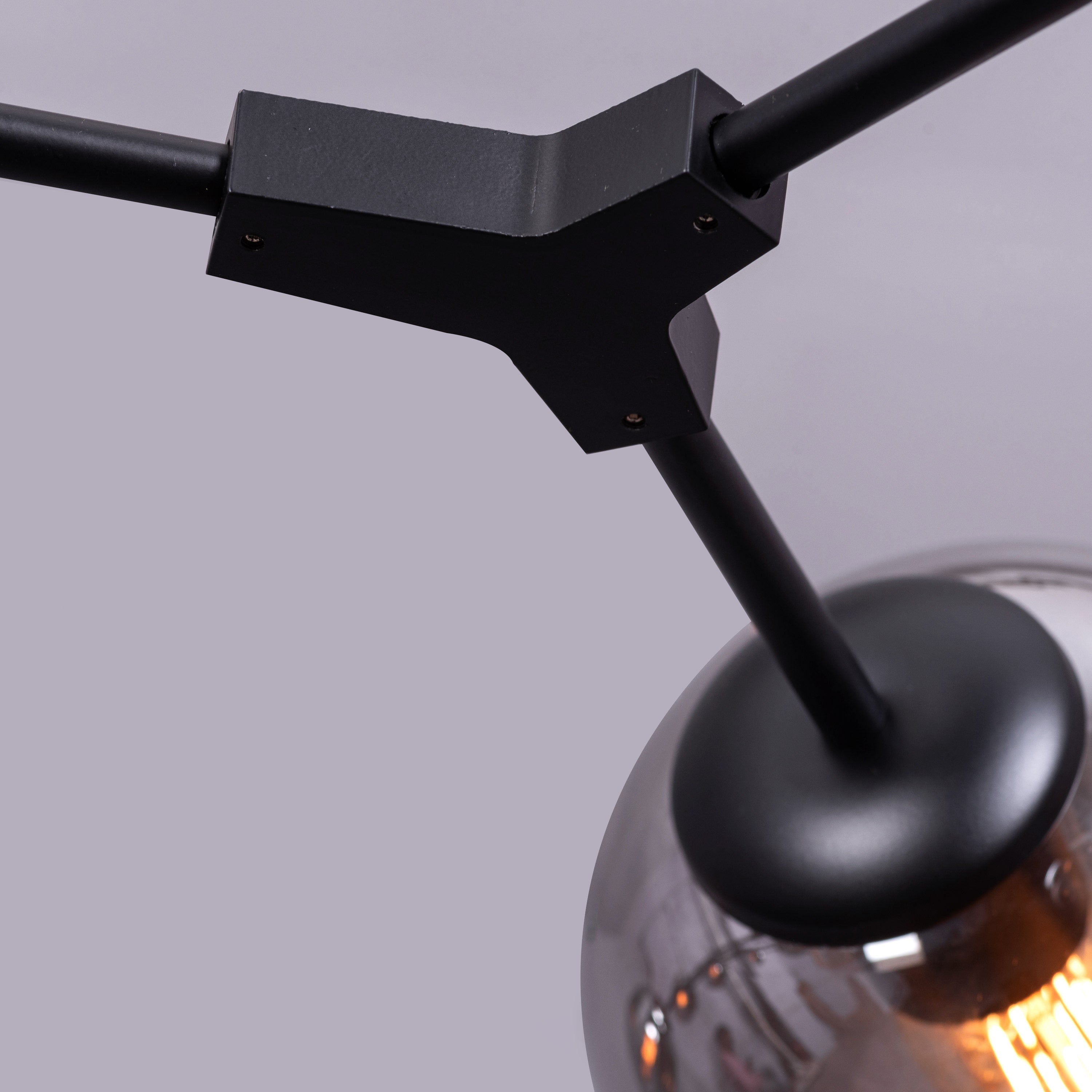 Games People Play (Large, Black, Smokey Grey, 10 Head) Glass Chandelier