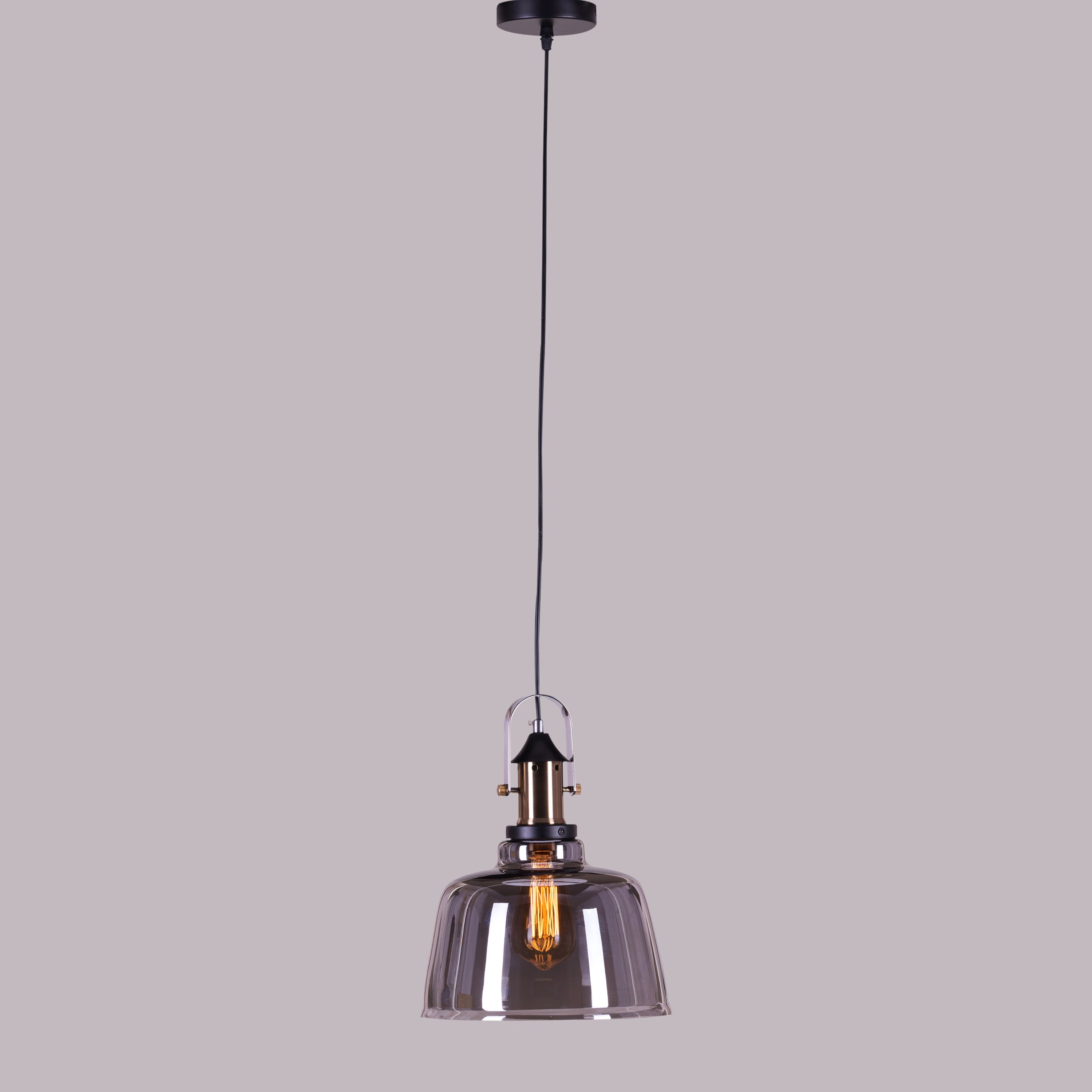 Glassy Eyed (Smokey Grey) Glass Pendant Light