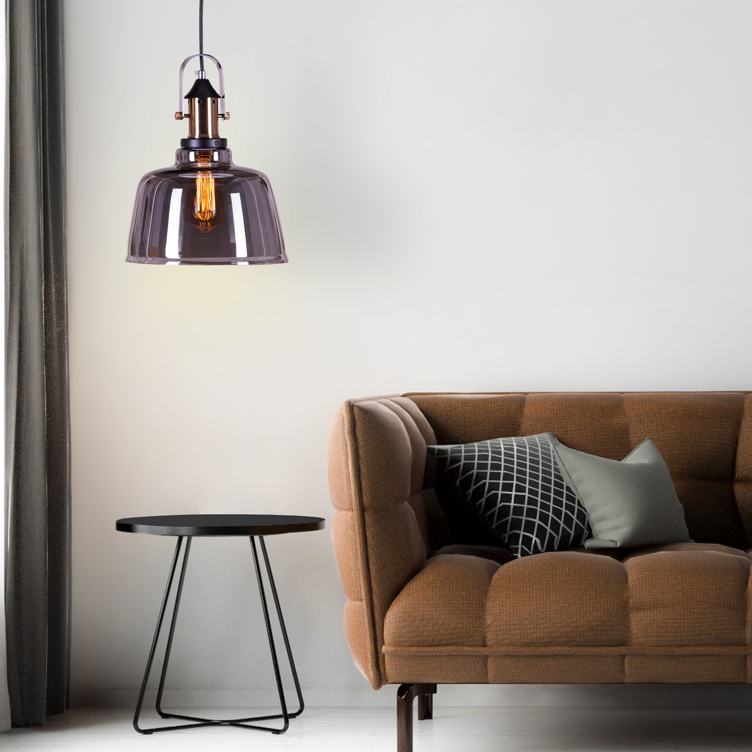 Glassy Eyed (Smokey Grey) Glass Pendant Light