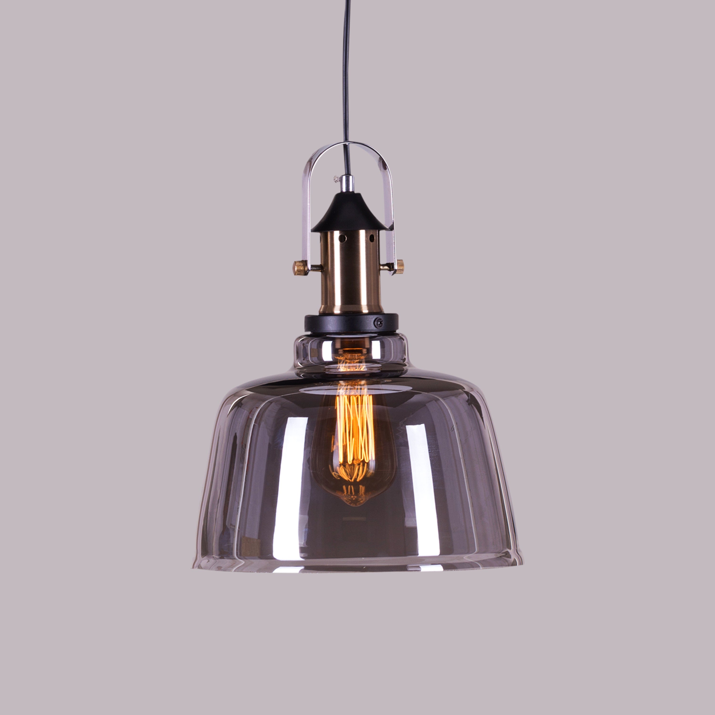 Glassy Eyed (Smokey Grey) Glass Pendant Light