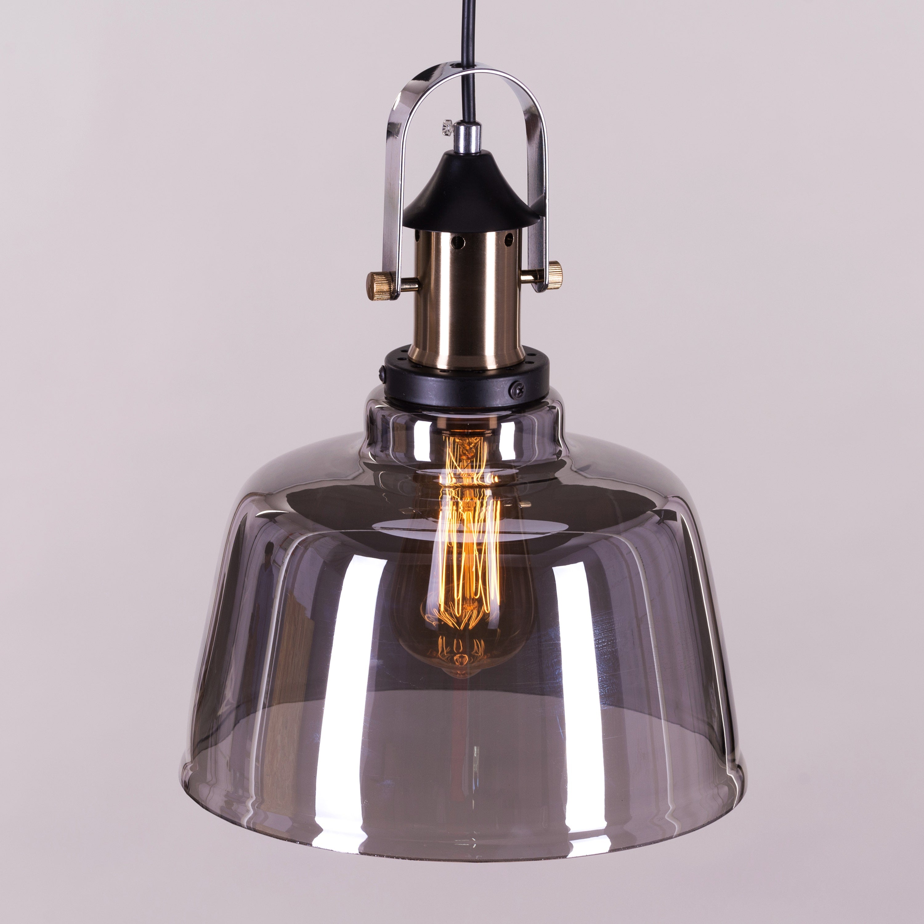 Glassy Eyed (Smokey Grey) Glass Pendant Light