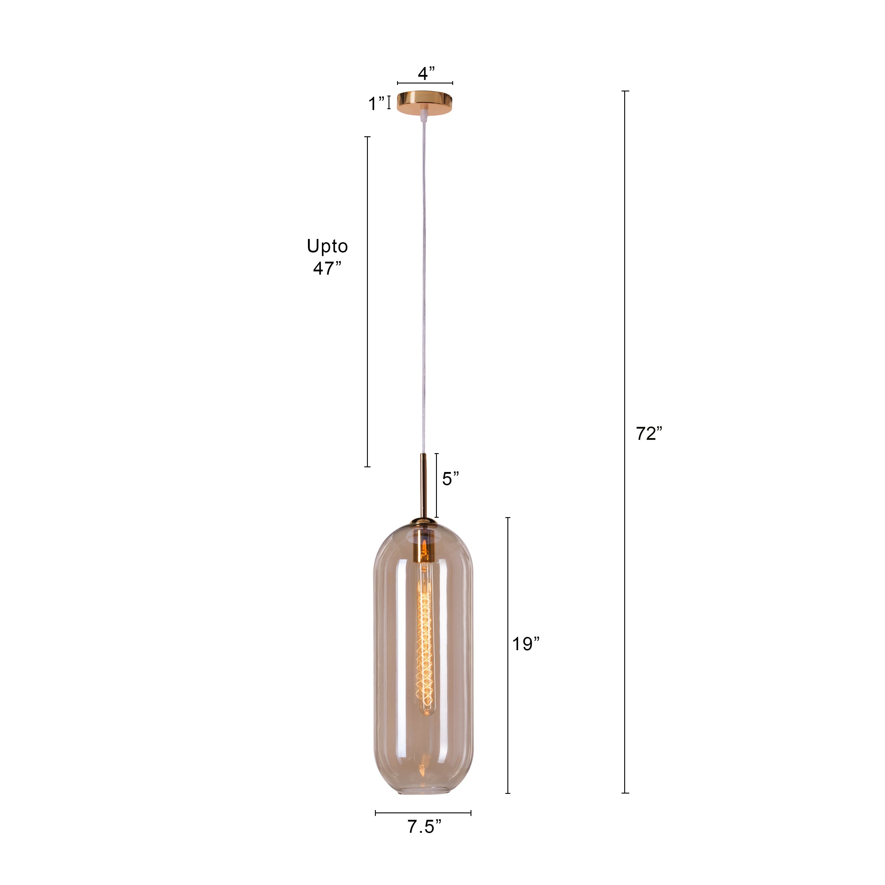 Gold Glamour (Large, Gold) Glass Pendant Light