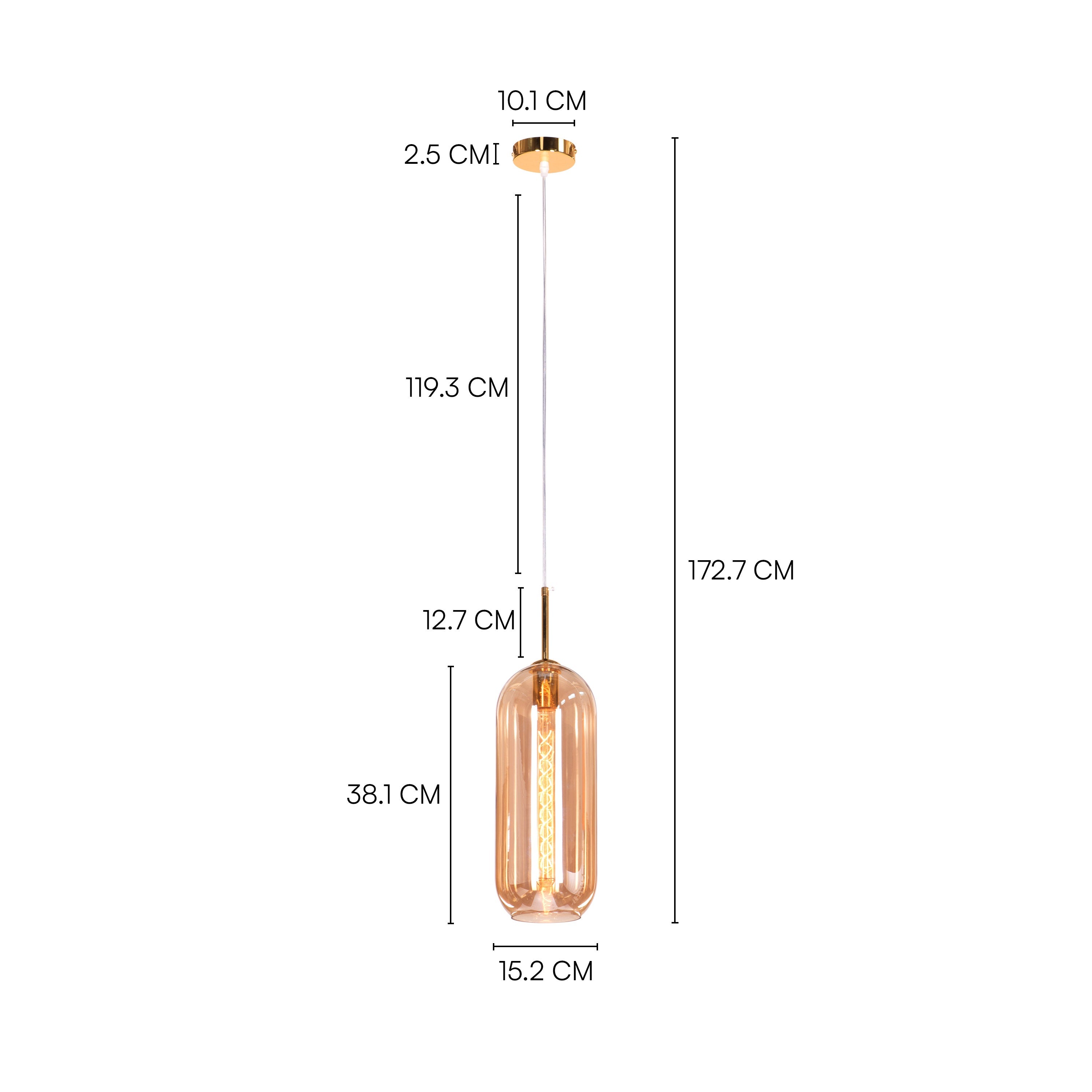 Gold Glamour (Medium, Gold) Glass Pendant Light