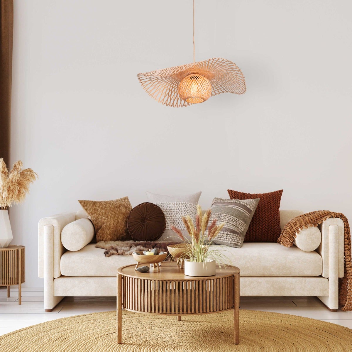 Come Undone Rattan Pendant Light