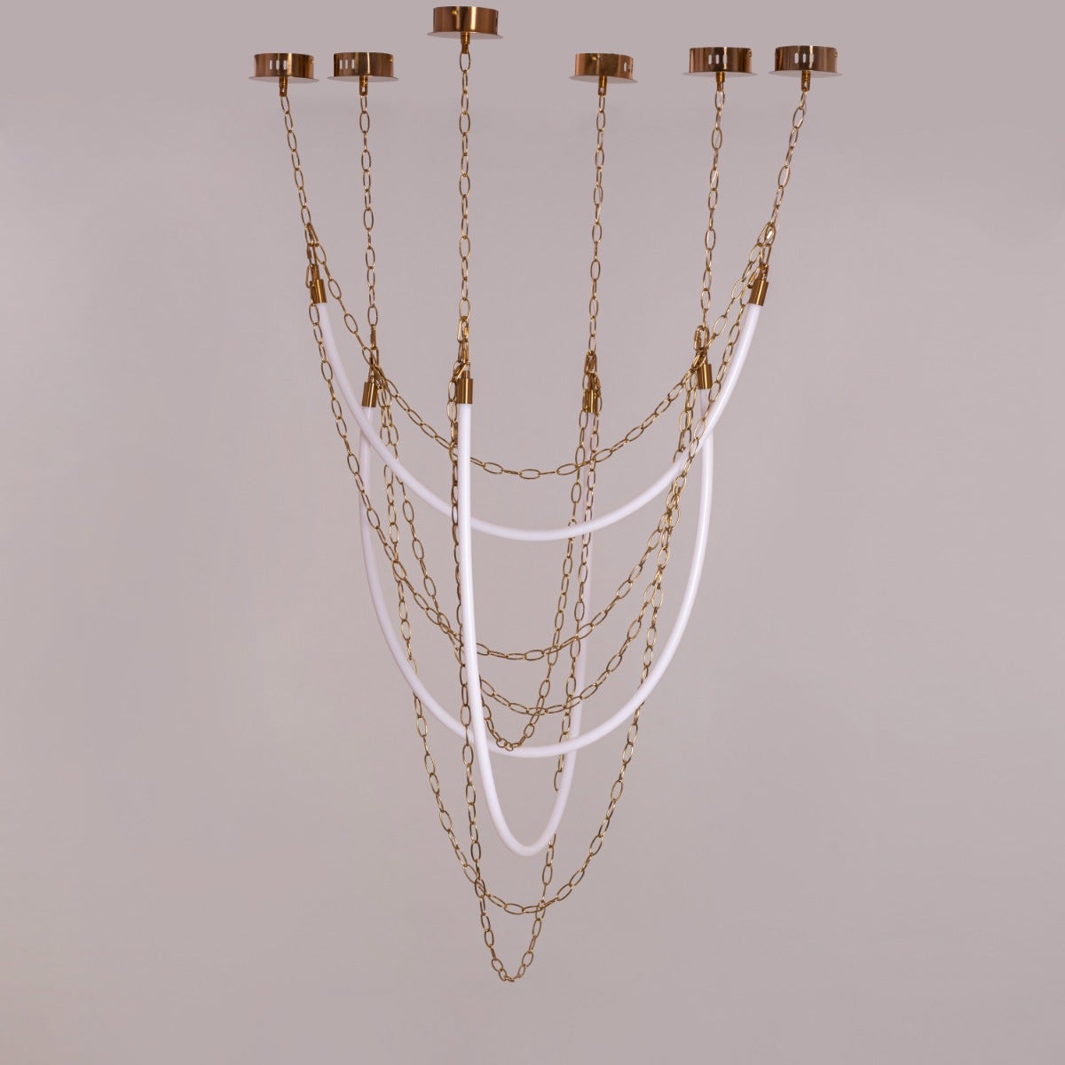 White Stallion (Large, Gold, White, 3 Color Built-In LED) Chandelier