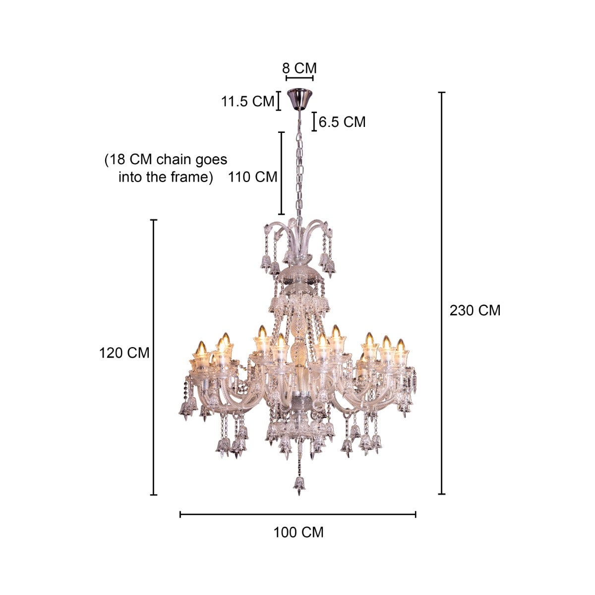 Rules The Room Grand (Large, Chrome) Crystal Chandelier