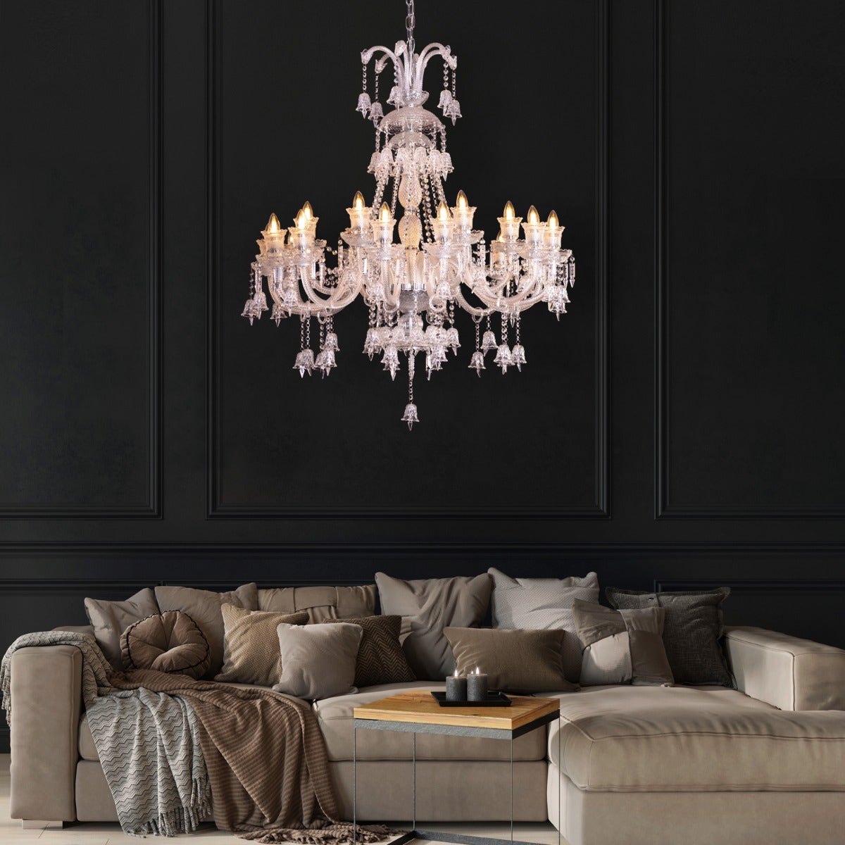 Rules The Room Grand (Large, Chrome) Crystal Chandelier