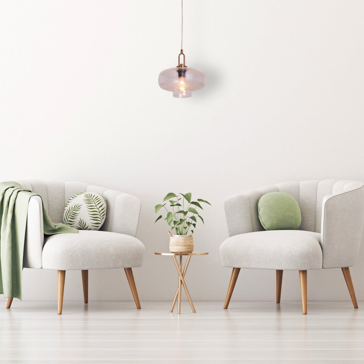 Take Me Traveling (Stout, Gold) Textured Glass Pendant Light