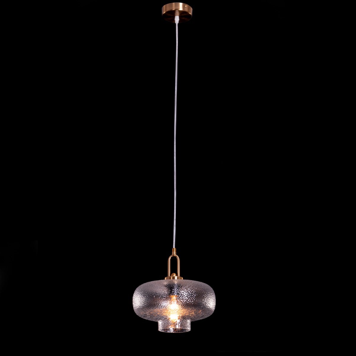 Take Me Traveling (Stout, Gold) Textured Glass Pendant Light