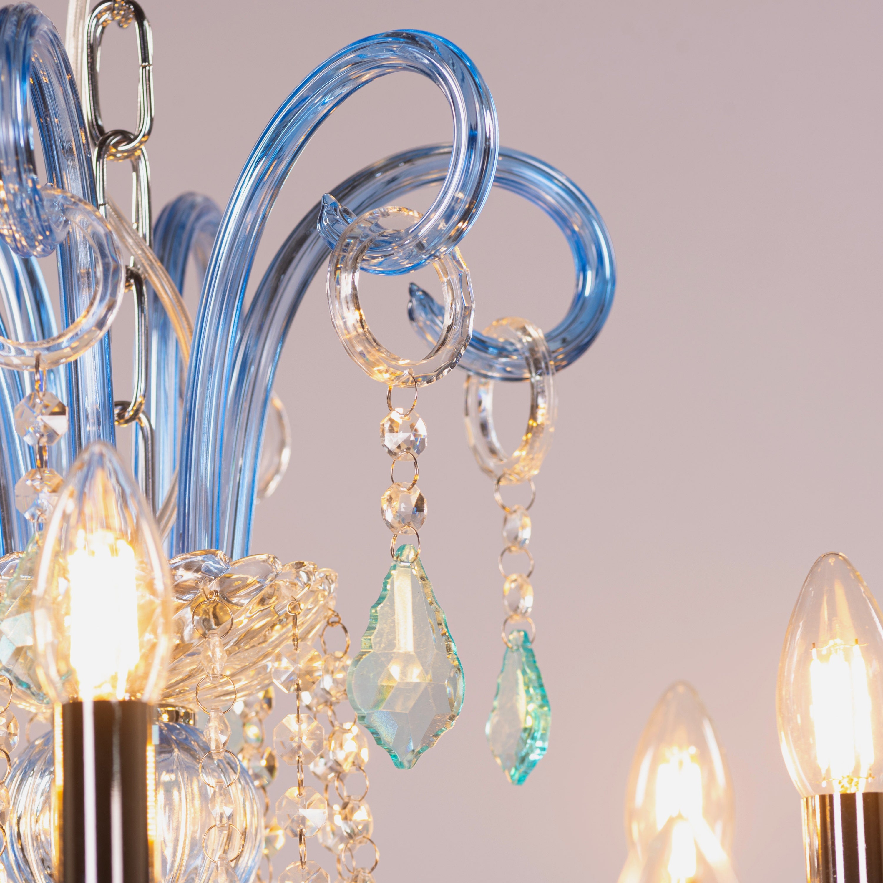 Georgian Glamour Grand (Large, Aqua Blue) Crystal Chandelier