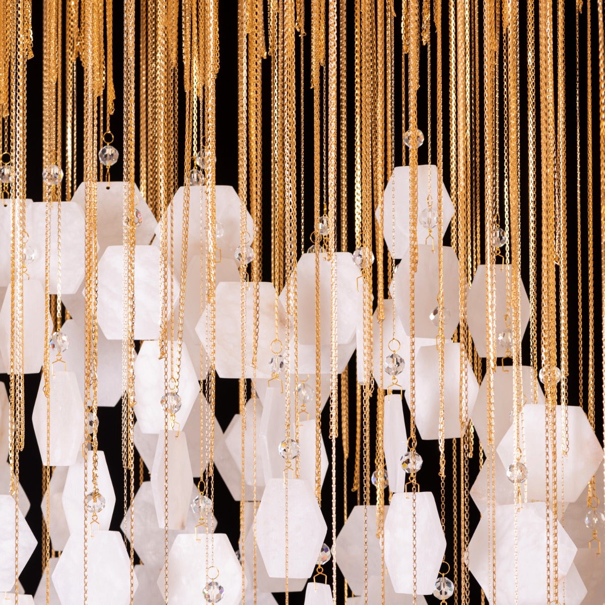 Caesar's Palace (Large, White, 3 Color Dimmable LED Spotlight with Remote Control) Marble Chandelier