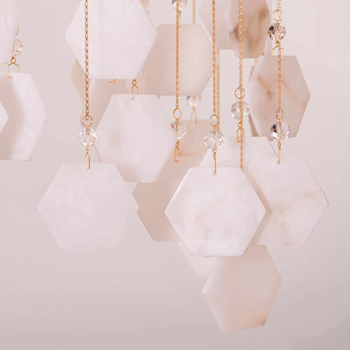 Caesar's Palace (Large, White, 3 Color Dimmable LED Spotlight with Remote Control) Marble Chandelier