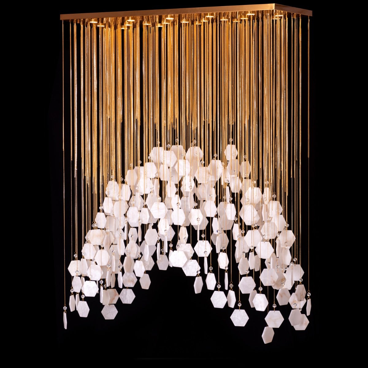 Caesar's Palace (Large, White, 3 Color Dimmable LED Spotlight with Remote Control) Marble Chandelier